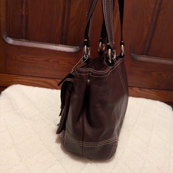 Coach Dark Brown Soho Leather Bag 8A09 - Picture 5 of 11